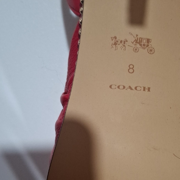 Coach Women's Red Pointed Toe Heels Size 8 - Picture 9 of 11